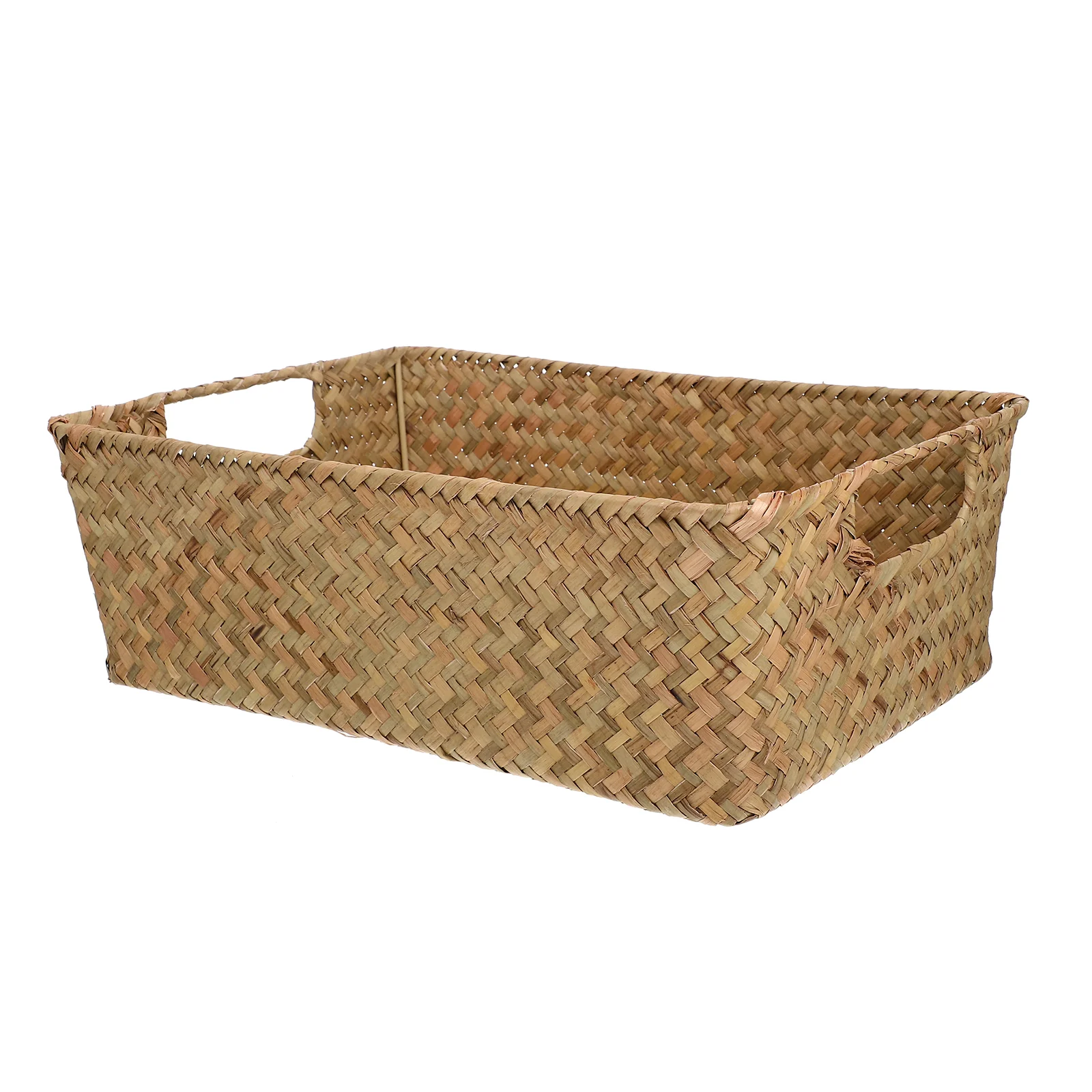 

Seagrass Storage Basket Water Hyacinth Baskets Rectangular Woven Straw Storage Box Rattan Storage Bins Handwoven Organizer Bin