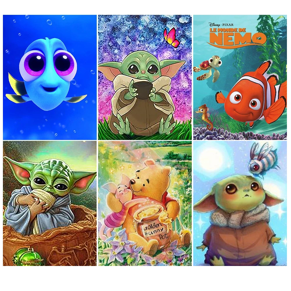 

Disney Diamond Painting Cartoon Yoda Nemo Full Diamond Mosaic Embroidery Cute Animal Cross Stitch Kit Children's Room Decor