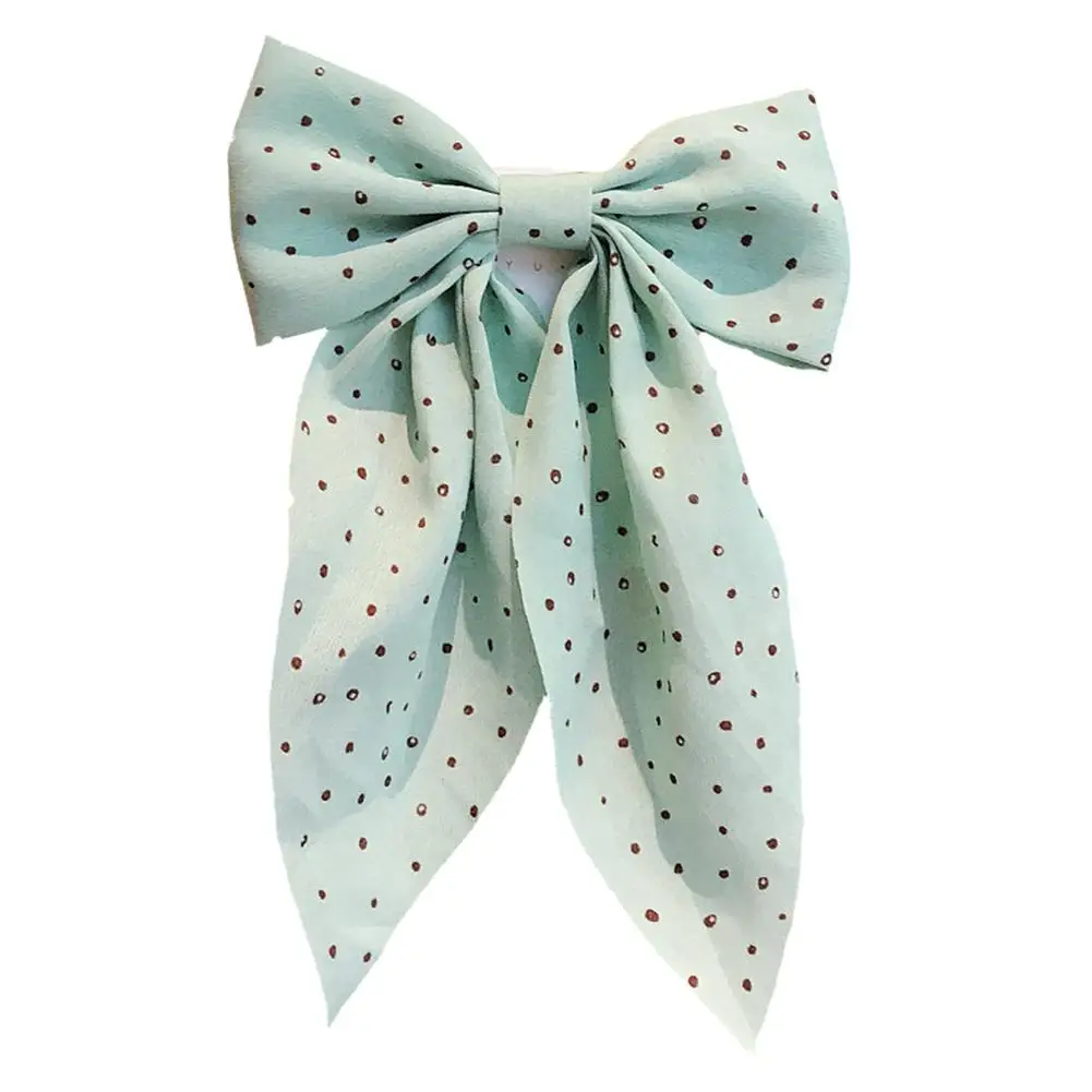Новинка стильные волнистые заколки в горошек с большим бантом простые