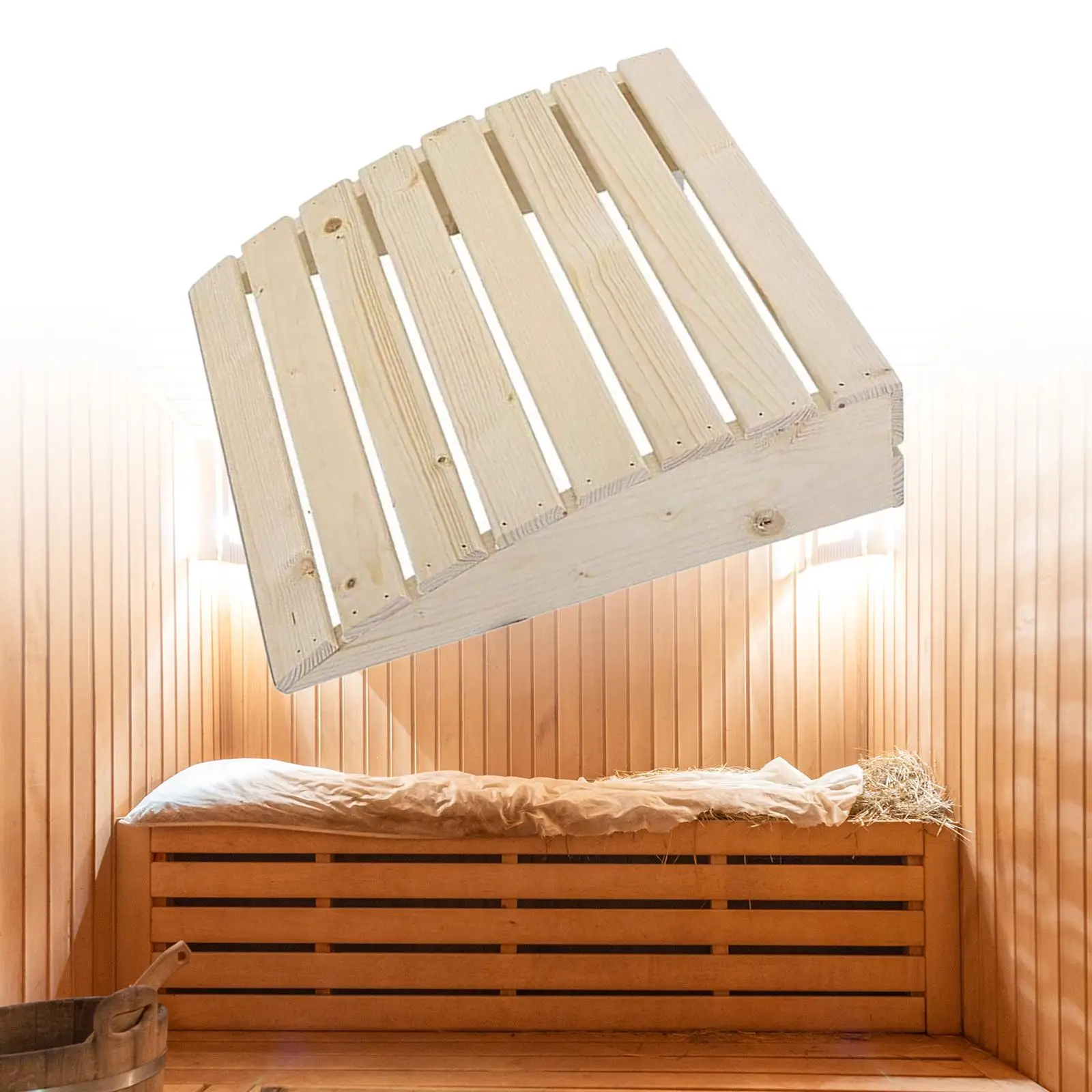 

Sauna Headrest Pillow Relaxation Sauna Accessories Practical Wooden Neck Pillow for Bathroom Room Sauna Room Sofa