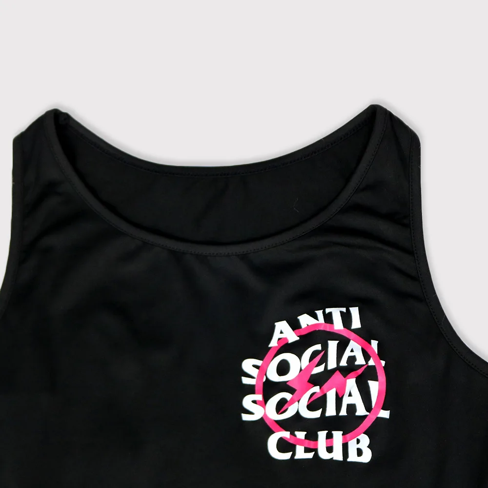 Sexy Tank Mini Black Dress Women Letter Printed “ANTI SOCIAL CLUB” Sleeveless Sundress Summer Streetwear Bodycon Dresses Clothes 6