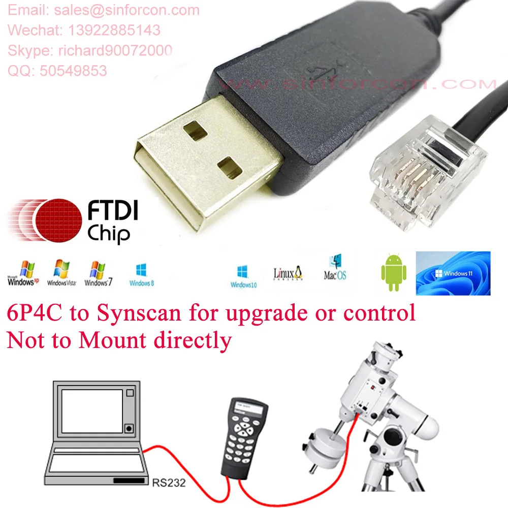 Ручной контроллер FTDI EQ6R Pro Synscan для ноутбука или Asiair Pro Plus для EQ5 EQ6 EQ6 Pro HEQ5 EQ8