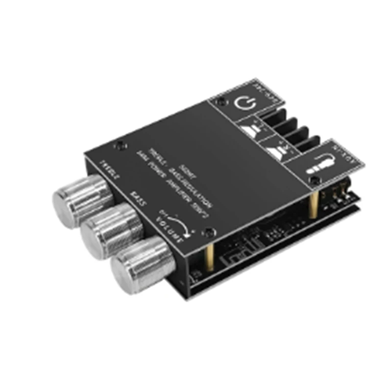 

ZK-502MT Bluetooth 5,0 панель усилителя сабвуфера, 2,0 каналов, плата высокомощного усилителя звука, 2x50 Вт, басовый усилитель
