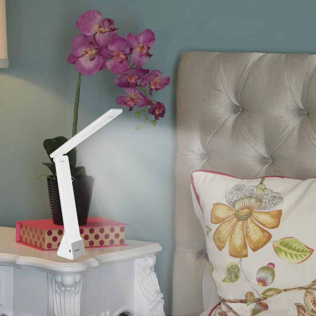 

ICOCO Foldable Portable 2700-6500K PC Cover Fashionable Design Eye-protection Touch Switch LED Charging Folding Table Lamp