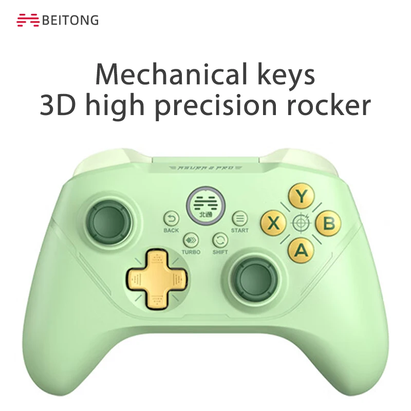 

BEITONG aсура 2 Pro механический беспроводной геймпад 2,4G поддержка Xbox 360 Элитный ТВ проектор ПК зеленый контроллер Холл триггер