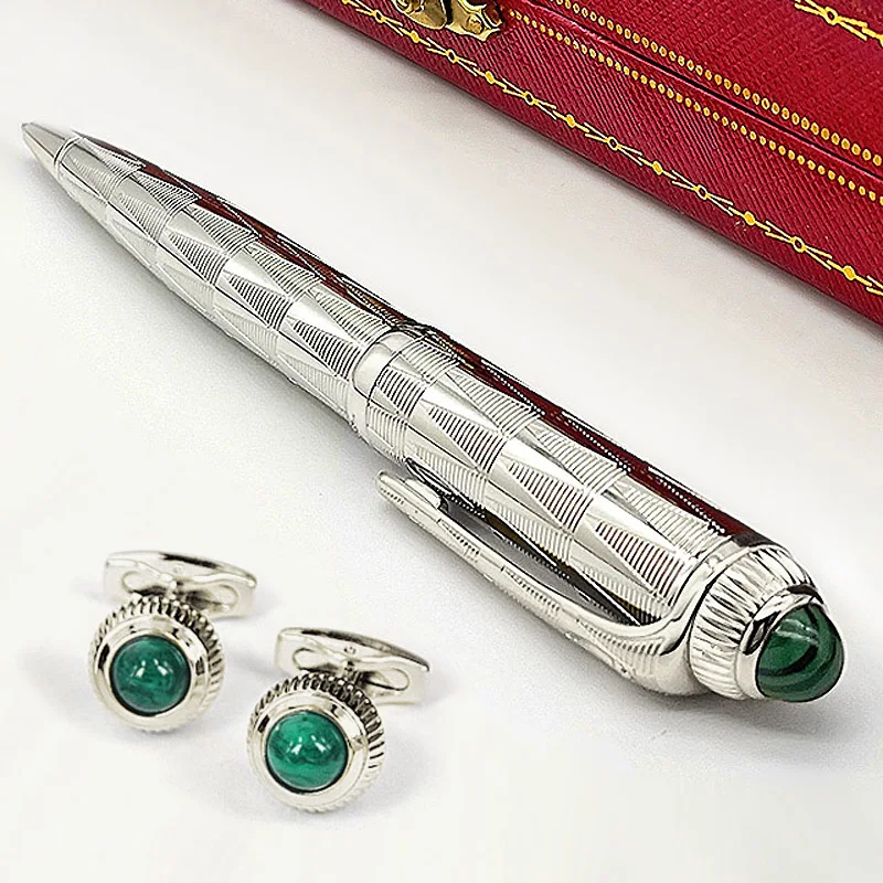 

VPR Luxury CT Roadster Classic Triangular Wave Pattern Silver / Golden Trim Ballpoint Pen Top Quality Metal Writing Smooth