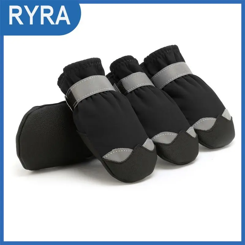 

4pcs/set Waterproof Winter Warm Pet Dog Shoes Anti-slip Rain Snow Boots Footwear For Cats Puppy Dogs Socks Booties