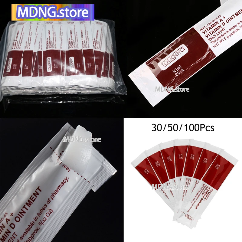 

100Pcs Vitamin Ointment A&D Tattoo Aftercare Cream Fougera Recovery Cream Tattoo Repair Gel Permanent Makeup Repairing Body Art