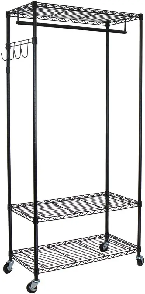 

Shelves with Hooks Garment , Black