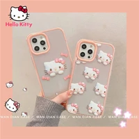 hello kitty phone case for iphone 78pxxrxsxsmax1112pro phone cute cartoon transparent frosted case cover