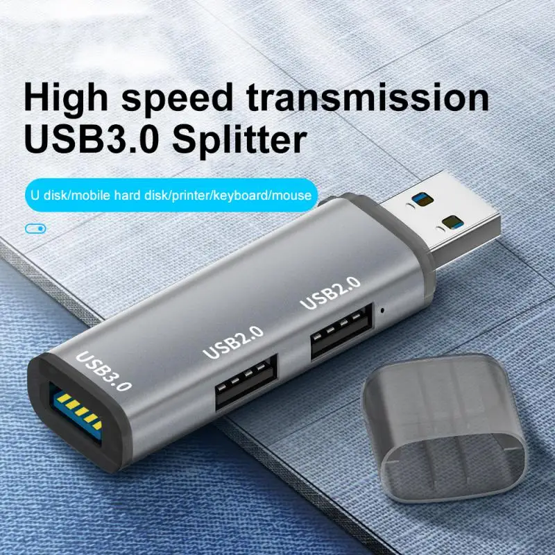 

Portable Usb Splitter Aluminum Alloy High Speed Splitter Adapter 3 In 1 Mini Usb Hub Pc Computer Accessories Mini 5gbps