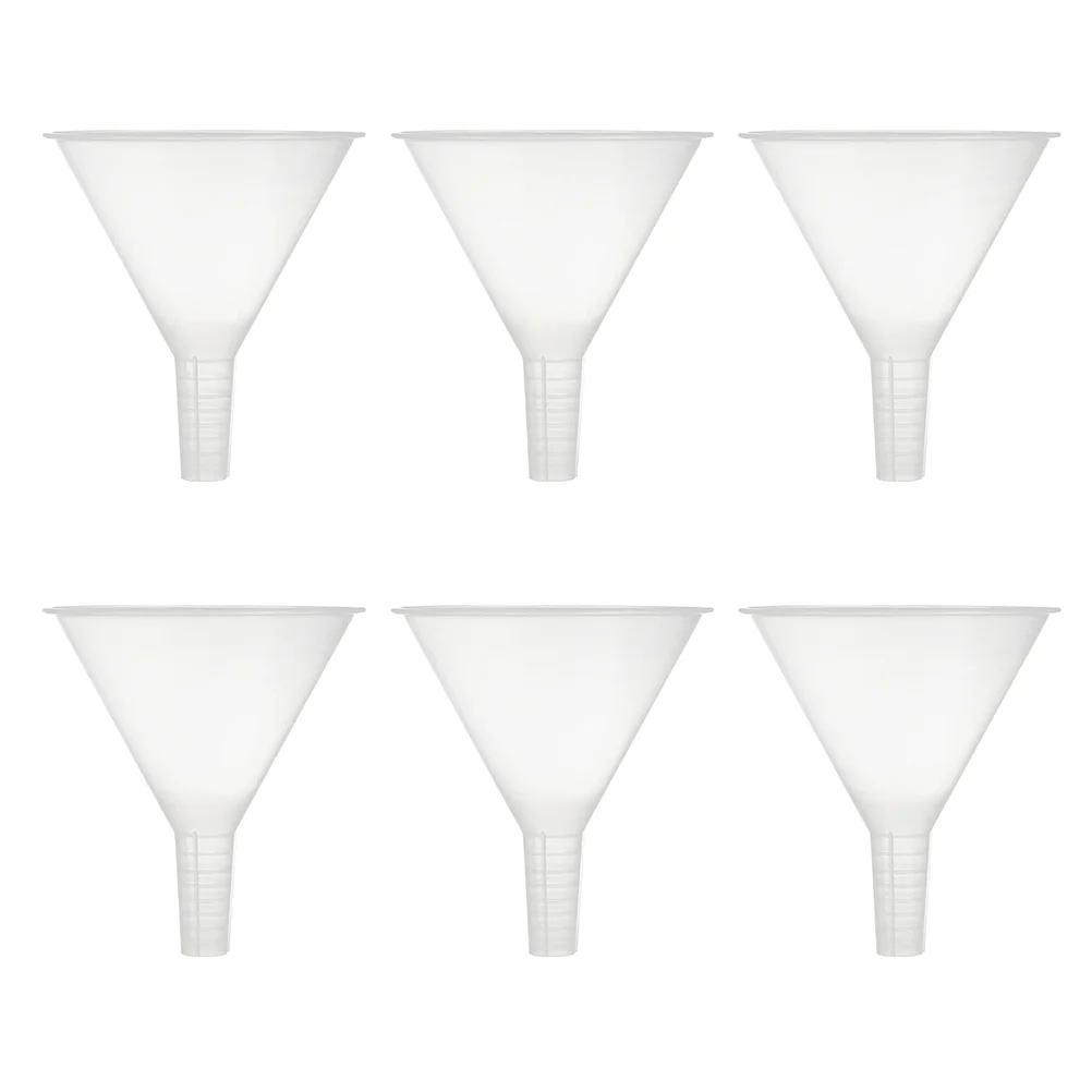 

6 Pcs Plastic Funnel Scientific Experiments Water Bottle Large Kitchen Funnels Labware