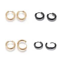 kissitty 1 pair ring stainless steel huggie hoop earrings for women hypoallergenic thick hoop earrings jewelry findings gift