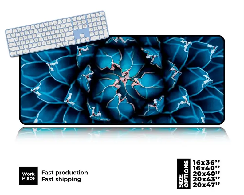 

Colorful Agave Gaming Mouse Pad. Large desk mat,