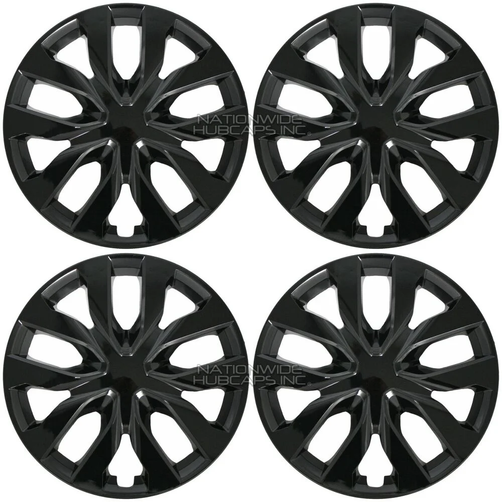 17" Black Set of 4 Wheel Covers Full Rim Hub Caps fit R17 Tire & Steel Wheels