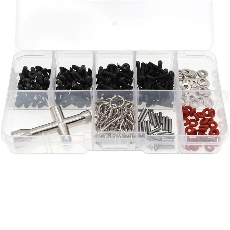 

271PCS Original Car or Metal Upgrade Full Car Screw Tool Box For FMS HSP Unlimited 1/10 D3 D4 XIS RC Car Parts