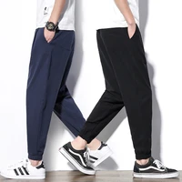 new mens casual pants summer loose korean style tide nine point corset pants linen harem pants m 5xl