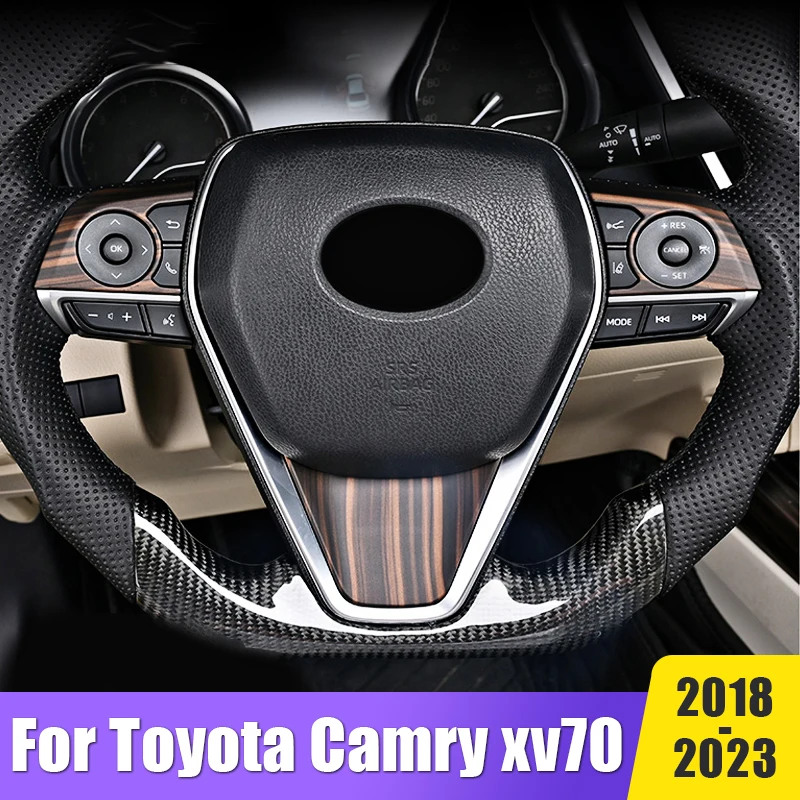 

For Toyota Camry 70 XV70 2018-2020 2021 2022 2023 Accessories ABS Car Steering Wheel Panel Switch Knob Cover Frame Trim Stickers