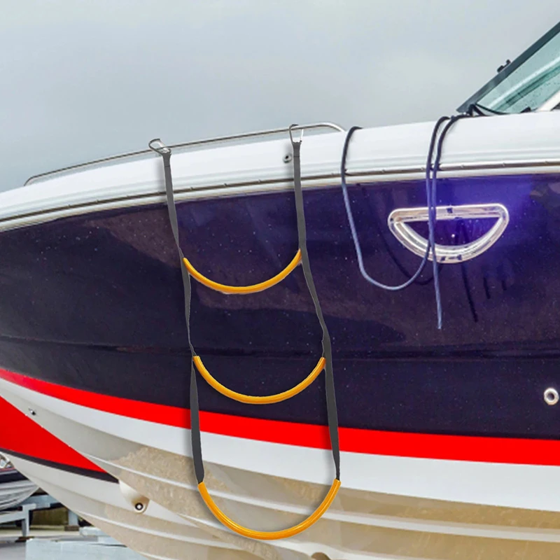 

For Iatable Boat Kayak Nylon Belt Ladder Rope Ladder Motorboat Canoeing Auxiliary Ladder Safe Reliable Rubber Boat Pure