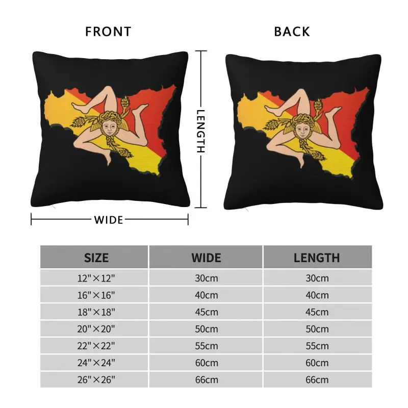 Подушка в виде флага Сицилии 40x40 см