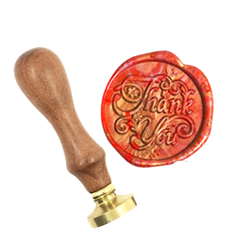 Thank You Wax Stamp Exquisite plain WOOD handle,Ancient Seal Retro Stamp,Personalized Stamp Wax Seal High Quality