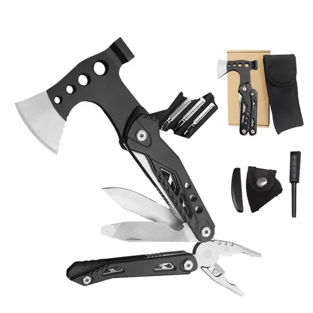 

In 1 Multitool Camping Tool Foldable Hammer Axes Screwdrivers Axe Knife Bottle Opener Emergency Survival Equipment Gifts