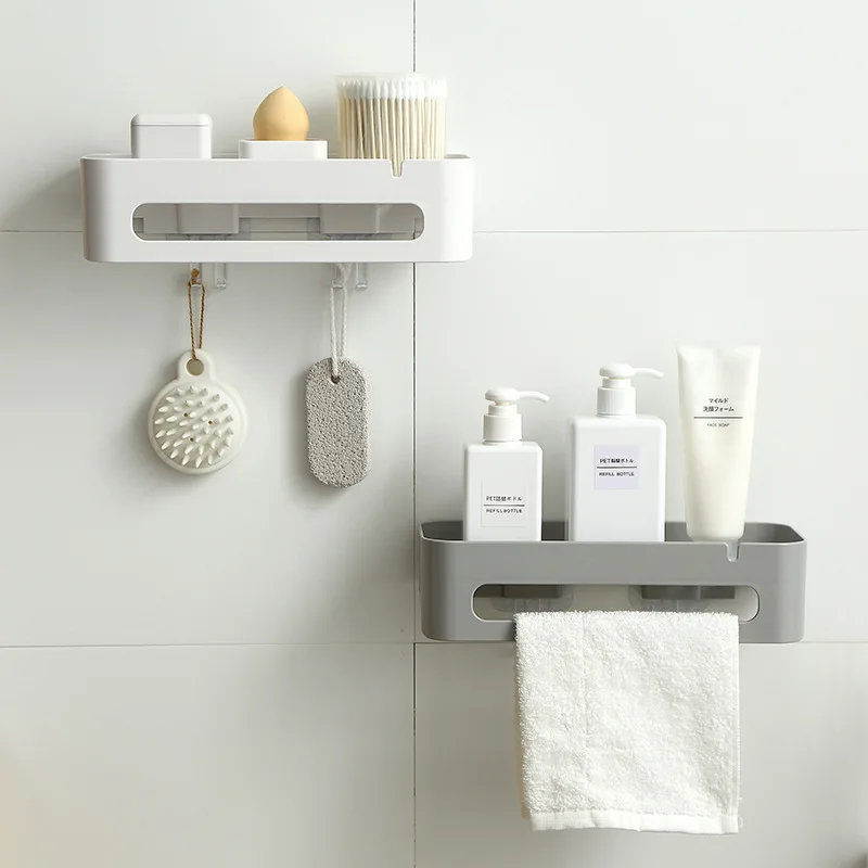 

Bathroom Kitchen Storage Shelf Wall Mounted Toilet Shampoo Cosmetics Holder Home Bathroom Storage Accessories