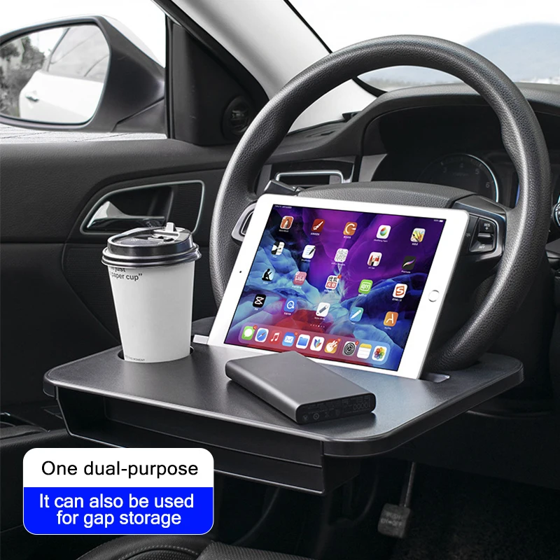 

Портативный автомобильный настольный компьютер для ноутбука, подставка с креплением на руль для еды, пищи, кофе, поднос для посуды, держател...