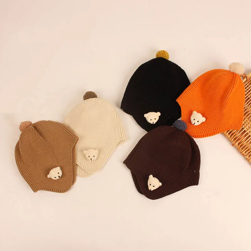 

Шапка-ушанка, детская, осенне-зимняя, однотонная, с помпоном