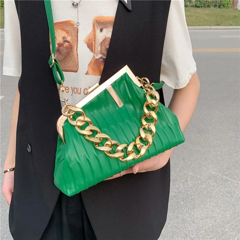 

Luxury Leather Folds Crossbody Bags Women Design Brand Clutch Bags High Quality Soft Messenger Female Za Clutch Handbags Nunoo