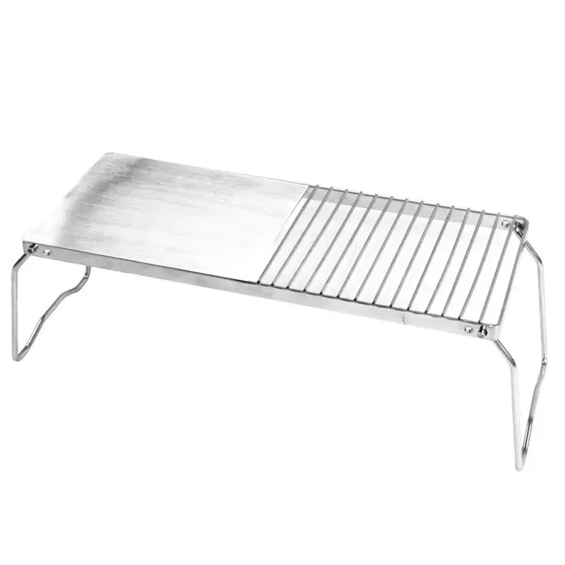 

Удобный складной кронштейн для барбекю для кемпинга, уличные Инструменты для барбекю из нержавеющей стали, железная пластина двойного назначения, Настольный гриль