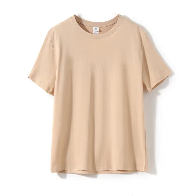 

2023 New Men's T-shirt 180g Men's Pure Cotton Solid Round Neck Men's T-shirt Short Sleeve Backing Men's T-shirt