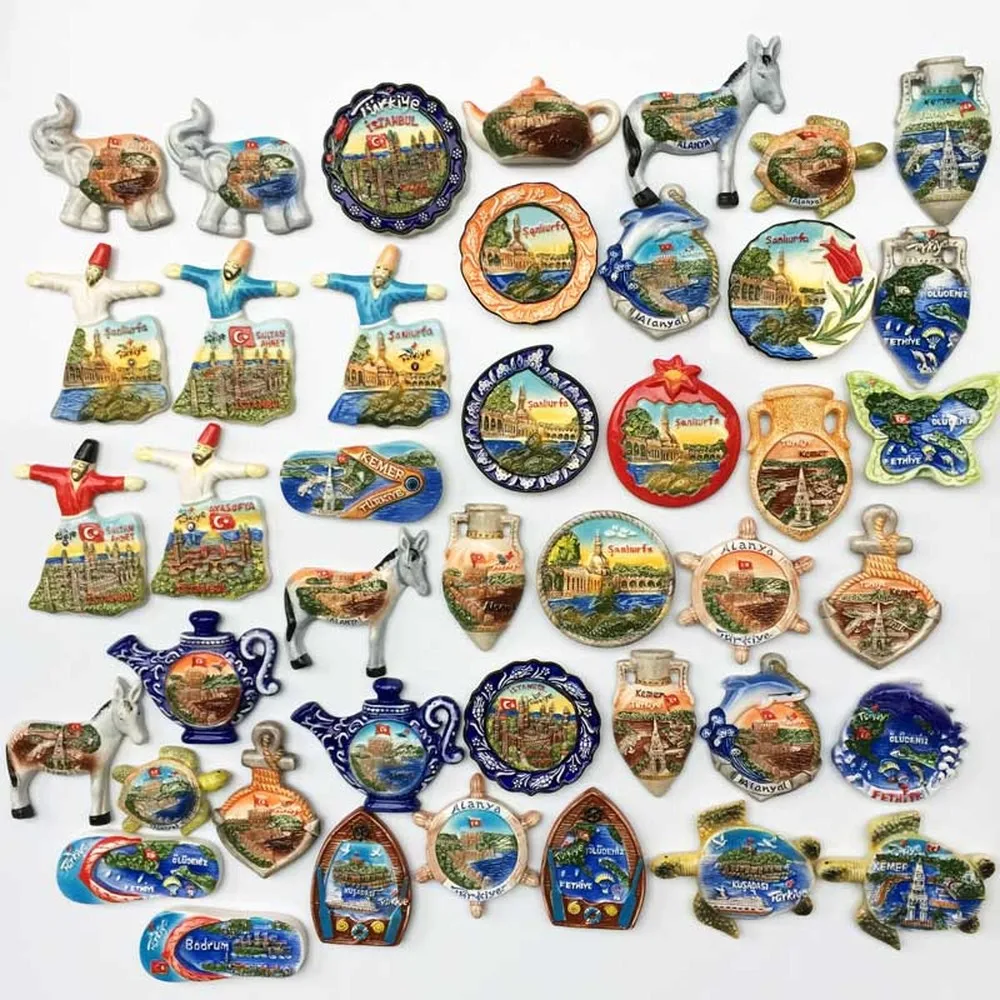 3D Ceramic Turkey Istanbul Alanya Kemer Sanliurfa Fridge Magnet Travel Souvenirs Refrigerator Home Decoration