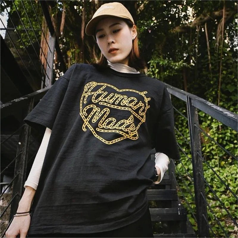 

HUMAN MADE 23SS GRAPHIC Hemp Rope Big Love Bamboo Joint Cotton Cylinder Men's and Women's Casual Short Sleeve T-shirt