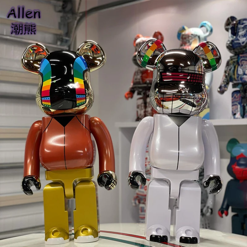

4 PCS Cyberpunk 1000% Bearbricklys Action Figures Cartoon Blocks Bear Dolls Art Collectible Models Toys Anime Figurine Hot Gifts