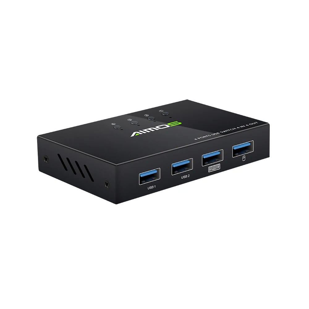 Переключатель AIMOS с 4 USB-портами, переключатель AUSB KVM с 4 компьютерами, совместное использование 4 USB-устройств, для принтера, сканера, совместной мыши