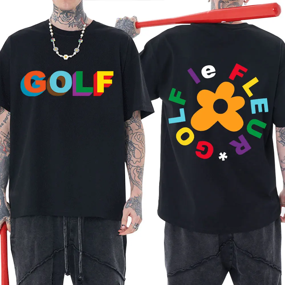 

Golf Wang Le Fleur Flower Vote Igor Tyler The Creator Skate Double Sided Print T-shirt Cotton Men Casual Tshirt Swag T-shirts