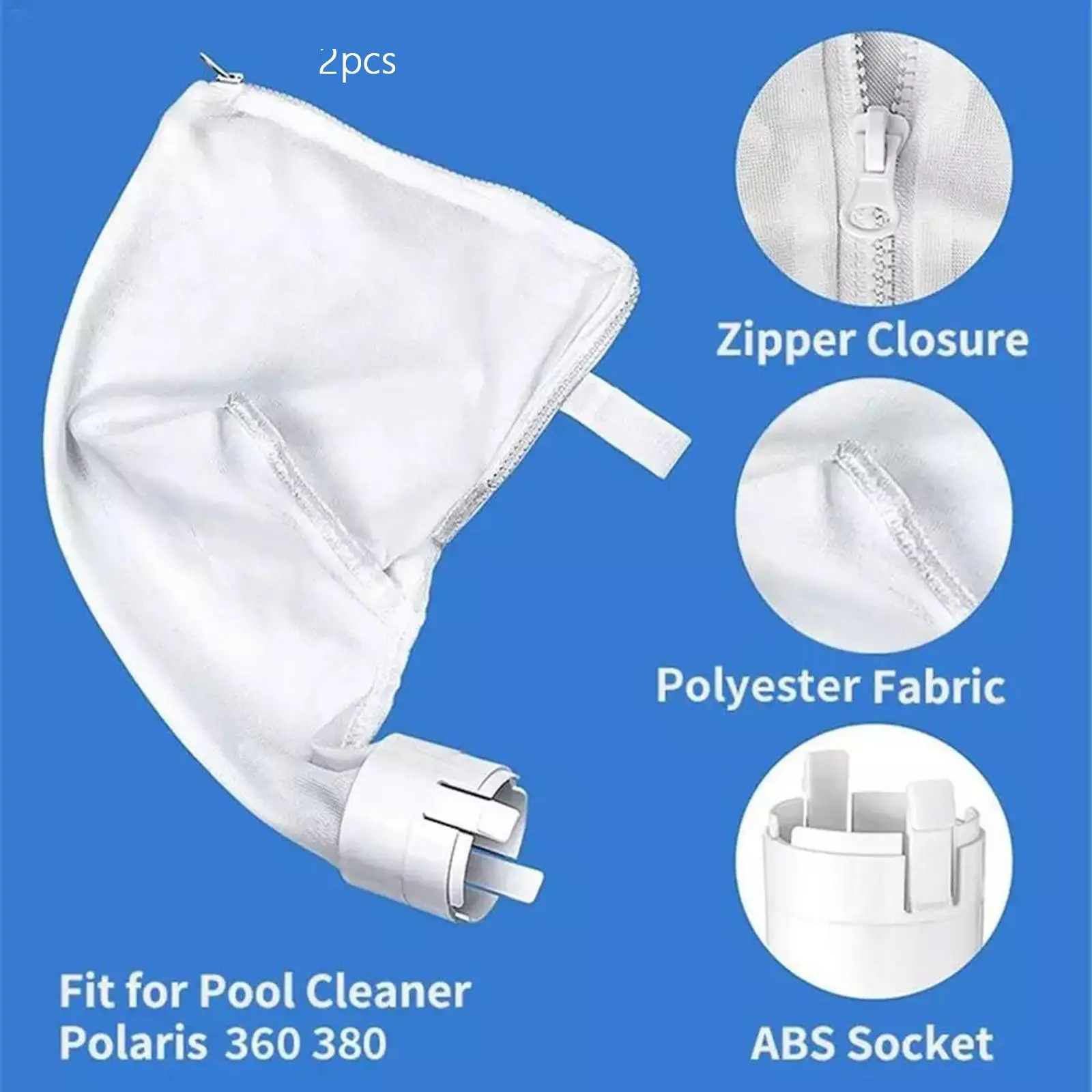 

Pool Cleaner Zipper Filter Bag Pool Cleaner Bag Debris Bag Durable Zippered Bag for 380 Swimming Pool Cleaner Parts Accs