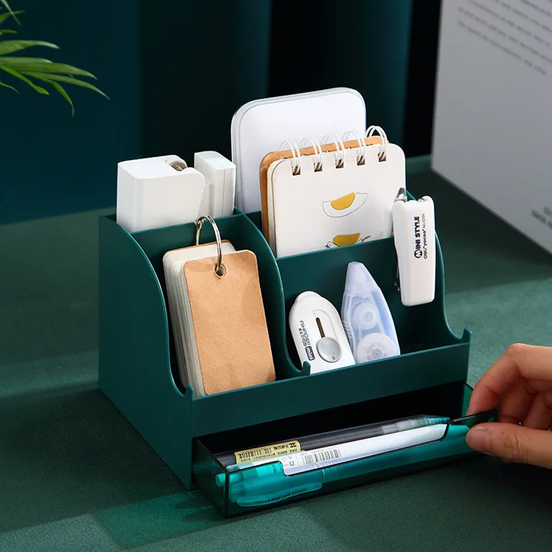 

Desktop Cosmetic Storage Box Dust Proof Lipstick Organizer Divider For Pens Key Box Stationery Pencil Organization Cases