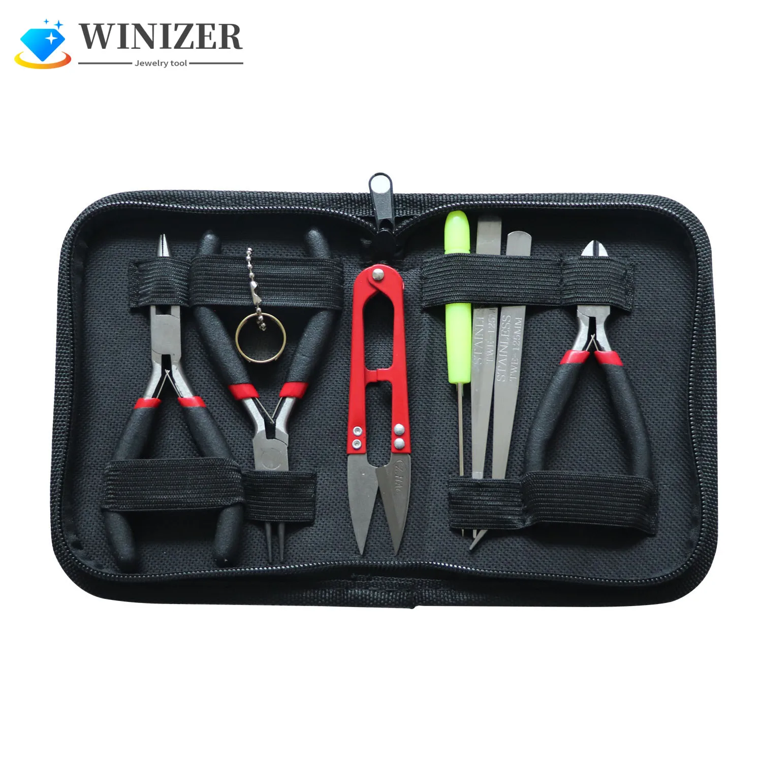 

8pcs/12pcs/1Set Earring Jewellery Making Tool Kit Cutter/Round Nose Pliers Side Cutting Pliers Scissor Vernier Tape Measure Bead