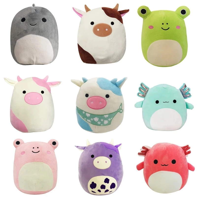 

40/20cm Squishmallowed Plush Toys Kawaii Cows Dinosaur Frog Stuffed Animal Baby Dolls Soft Pillow Children Girls Christmas Gifts