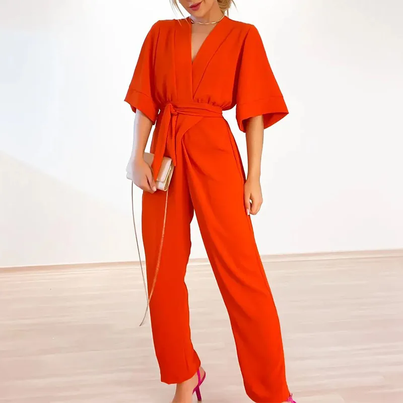 

Sexy Backless Sleeveless Jumpsuit Summer Women Elegant Diagonal Collar One Shoulder Playsuits Fashion Solid Ladies Rompers