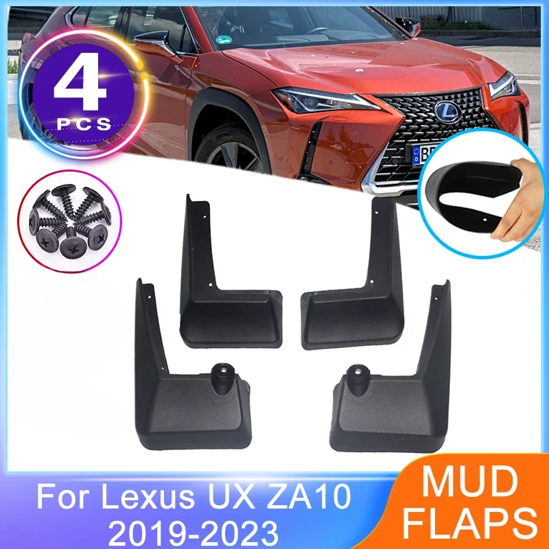 4 шт. автомобильные брызговики для Lexus UX 200 250h 260h 300e ZA10 2019 ~ 2023 передние и задние