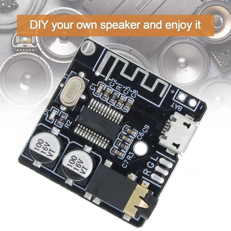 BT5.0 Audio Receiver+One-To-Two Cable Parts Kits MP3 Bluetooth Decoder Lossless Car Speaker Amplifier Board Module