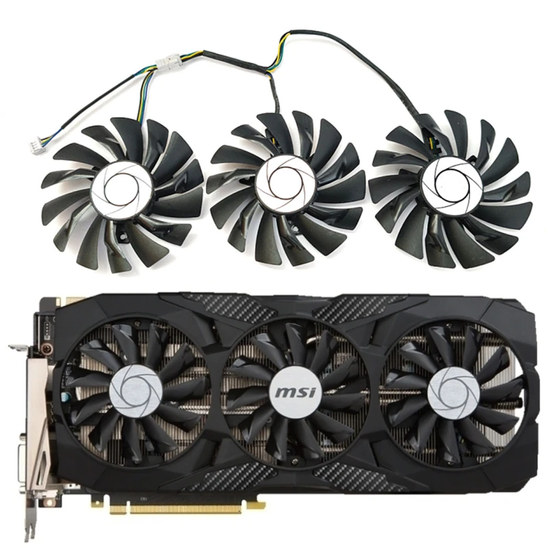 Новый оригинальный вентилятор 3 шт. 85 мм PLD09210S12HH GTX 1080 GPU для MSI 1080TI 1070TI 1070 1060 980 DUKE