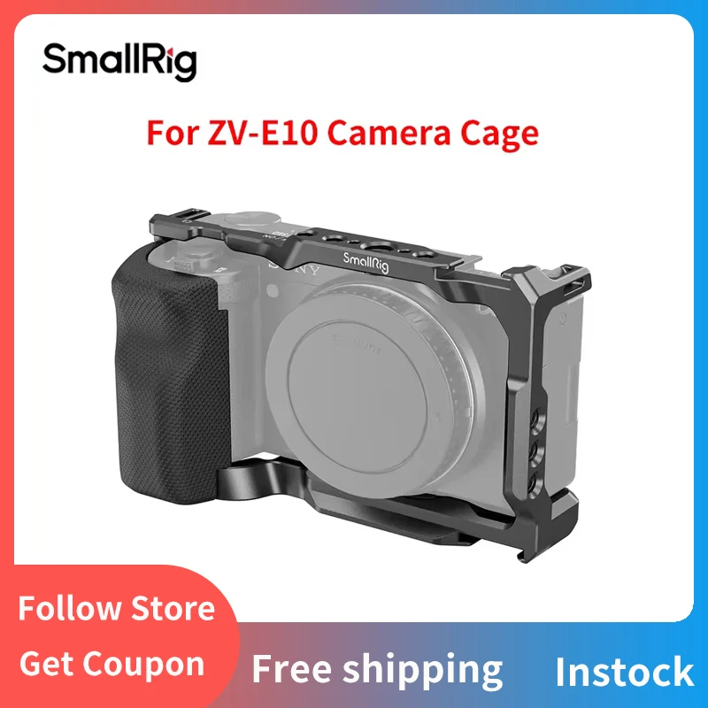 SmallRig для Sony ZV-E10 Full Camera Cage с силиконовой ручкой и быстроразъемной пластиной Cold Shoe -