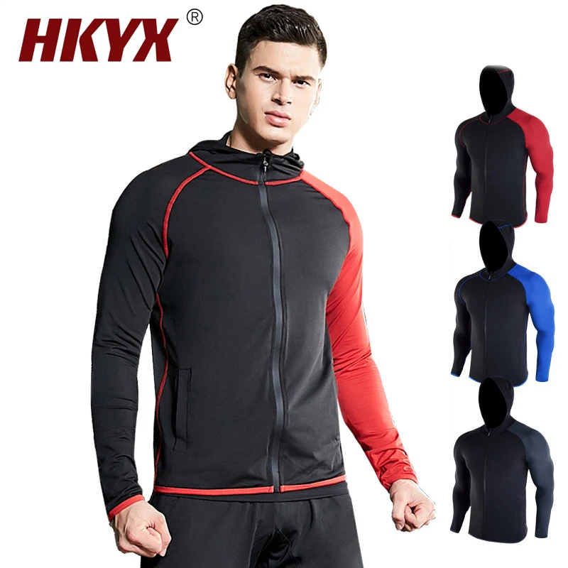 

Spring Autumn Men's Contrast Color Jacket Light Training Zipper Sports Fitness Windproof Clothing Outdoor Cycling Clothing