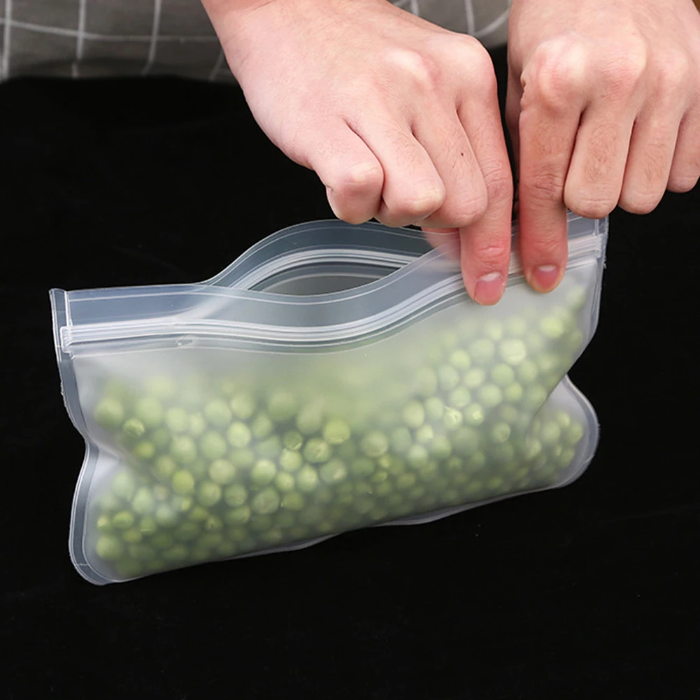 

Leakproof Food Storage Bag Sealing Zip Strip Fruit Vegetable Space Saving Freezer EVA Home Kitchen Reusable Transparent Pouch
