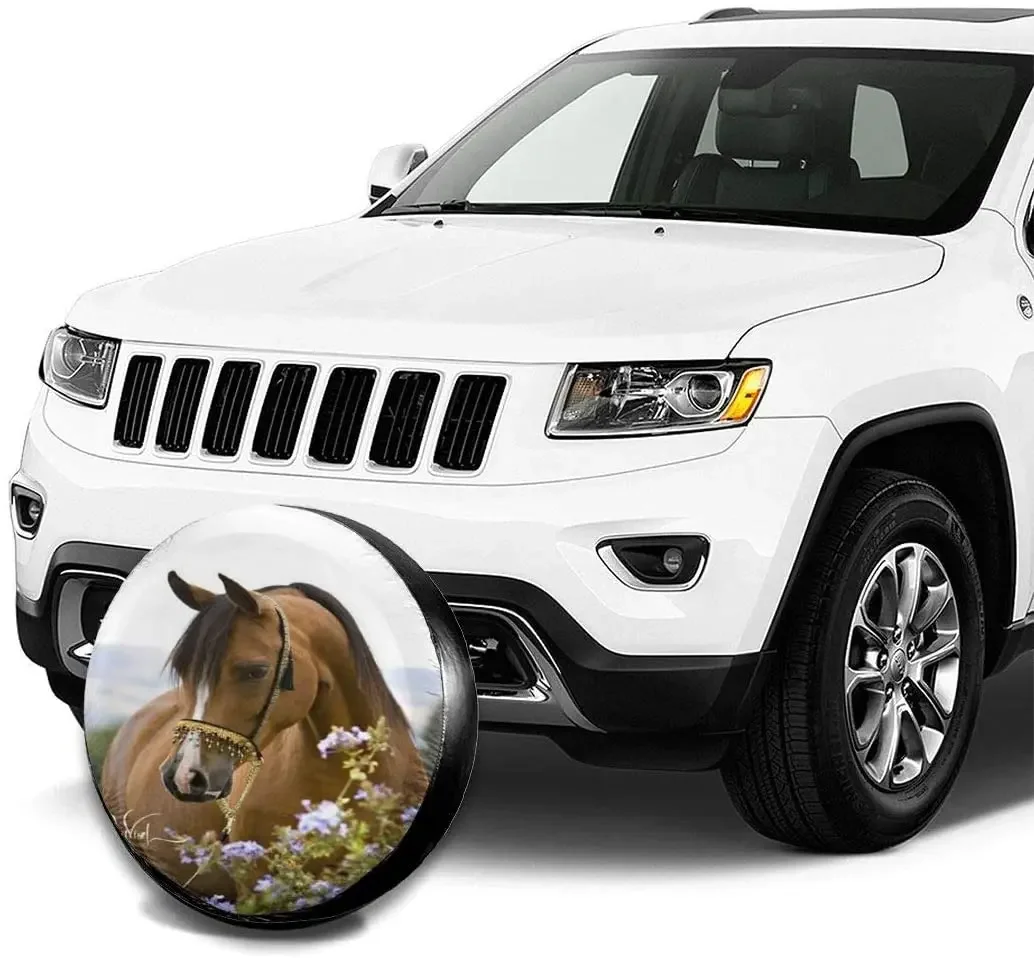 Delerain Horse Spare Tire Covers for RV Trailer SUV Truck and Many Vehicle Wheel Sun Protector Waterproof (14 Inch