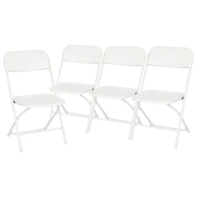 

Folding Chairs, White, Set of 4